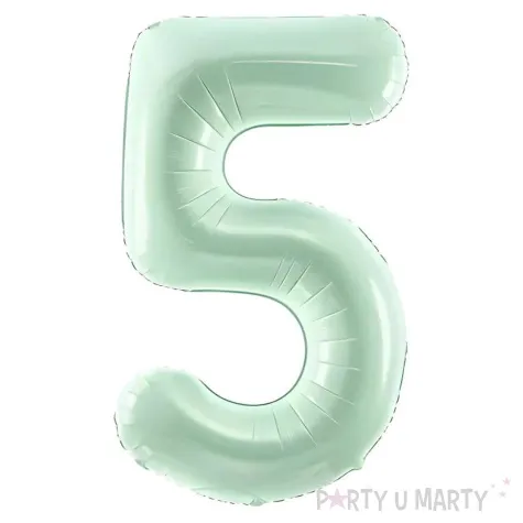balon foliowy cyfra 5 zielony partydeco 34 dgt