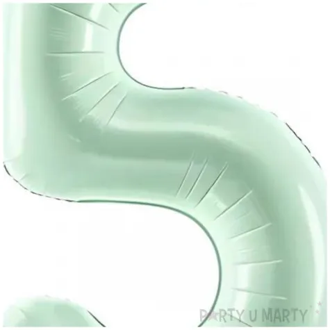 balon foliowy cyfra 5 zielony partydeco 34 dgt