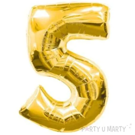 balon foliowy cyfra 5 zloty amscan 34 dgt