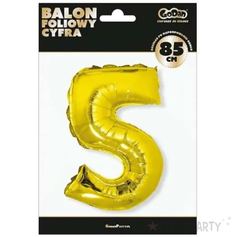 balon foliowy cyfra 5 zloty godan 34 dgt