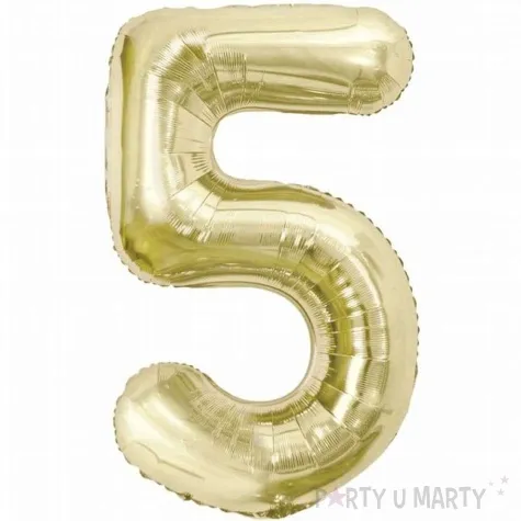 balon foliowy cyfra 5 zloty jasny godan 33 dgt