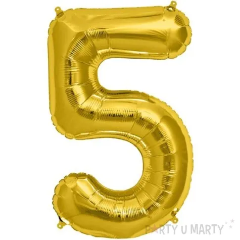 balon foliowy cyfra 5 zloty northstar balloons 34 dgt