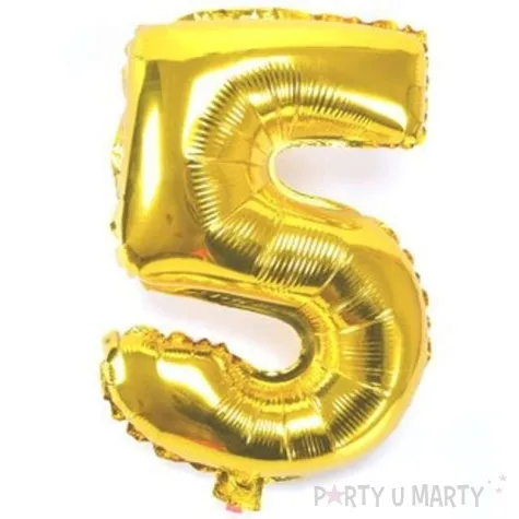balon foliowy cyfra 5 zloty oem 16 dgt