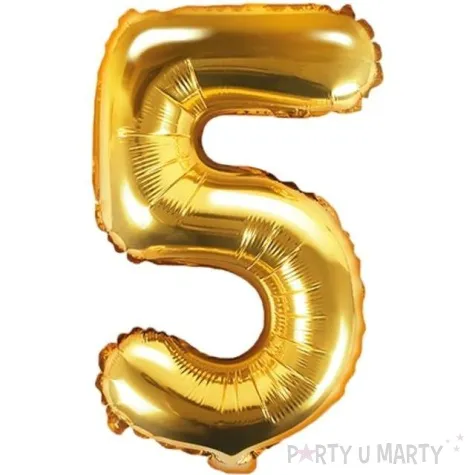 balon foliowy cyfra 5 zloty partydeco 14 dgt