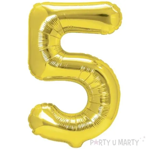 balon foliowy cyfra 5 zloty partypal 16 dgt