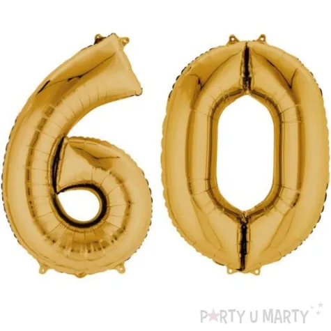balon foliowy cyfra 6 0 60 urodziny 34 amscan zlota
