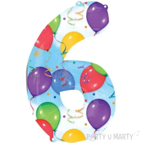 balon foliowy cyfra 6 baloniki amscan 34 dgt