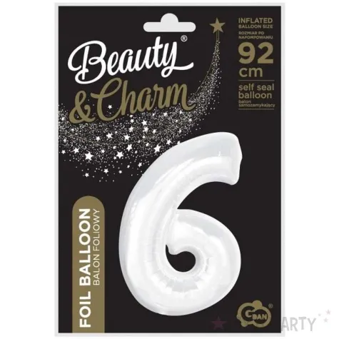 balon foliowy cyfra 6 bialy godan 36 dgt