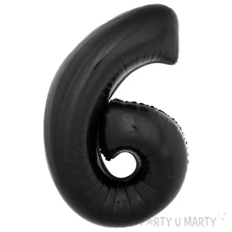 balon foliowy cyfra 6 czarny funny fashion 40 dgt