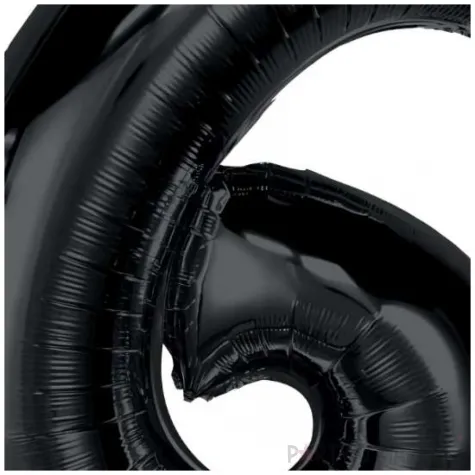 balon foliowy cyfra 6 czarny godan 36 dgt