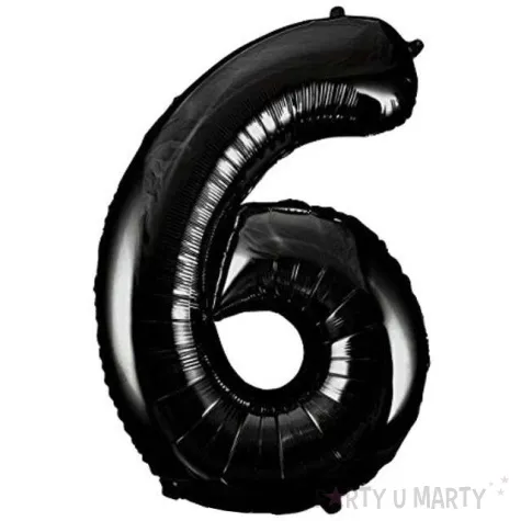 balon foliowy cyfra 6 czarny unique 34 dgt