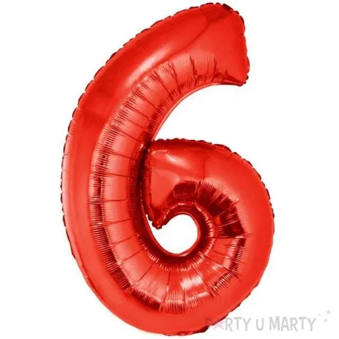 balon foliowy cyfra 6 czerwony funny fashion 40 dgt