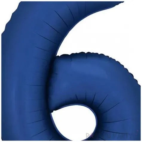 balon foliowy cyfra 6 dekoracja na urodziny granatowy matowy 34 dgt