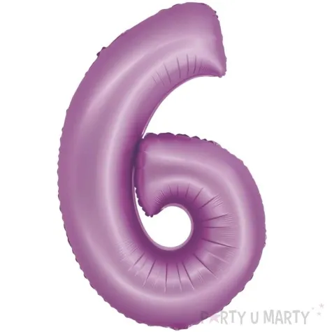 balon foliowy cyfra 6 lawendowy matowy godan 30 dgt