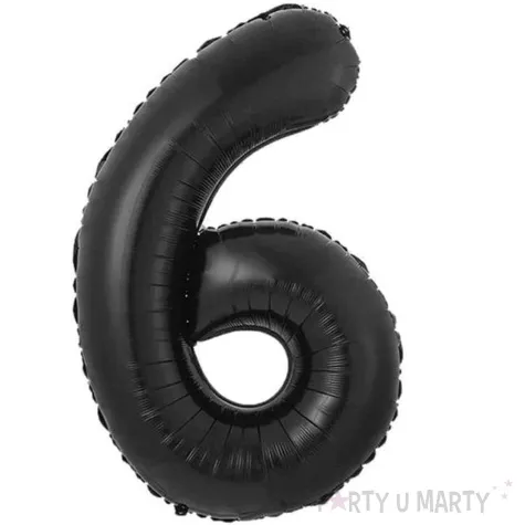balon foliowy cyfra 6 matowa czarny godan 33 dgt