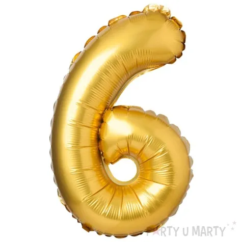 balon foliowy cyfra 6 matowa zloty arpex 36 cali dgt