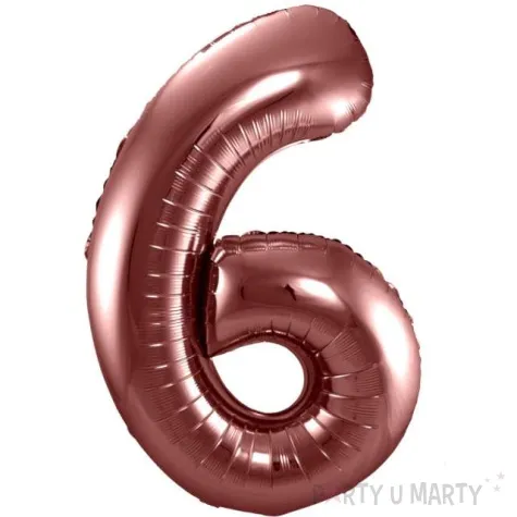 balon foliowy cyfra 6 metaliczny brazowy folat 34 dgt