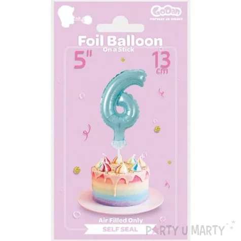 balon foliowy cyfra 6 micro blekitny godan 5 dgt