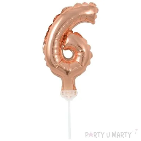 balon foliowy cyfra 6 micro rozowe zloto godan 5 dgt