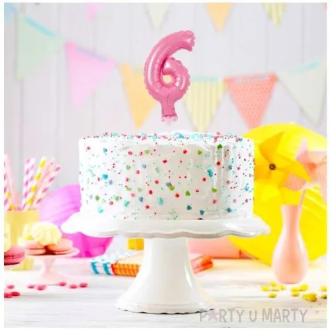 balon foliowy cyfra 6 micro rozowy godan 5 dgt