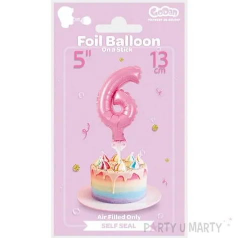 balon foliowy cyfra 6 micro rozowy godan 5 dgt