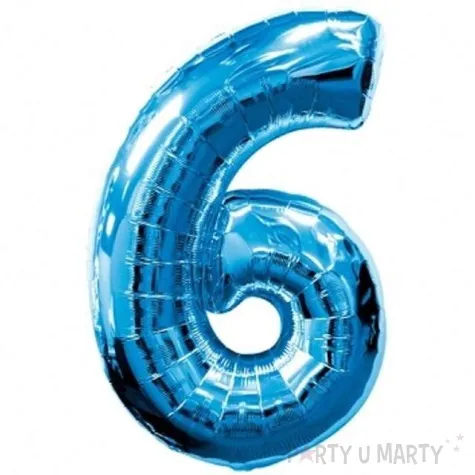 balon foliowy cyfra 6 niebieski amscan 34 dgt