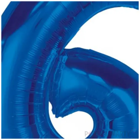 balon foliowy cyfra 6 niebieski godan 36 dgt