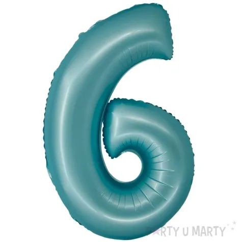balon foliowy cyfra 6 niebieski matowy godan 30 dgt