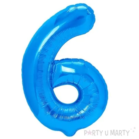 balon foliowy cyfra 6 niebieski partypal 16 dgt