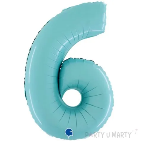 balon foliowy cyfra 6 niebieski pastel grabo 26 dgt