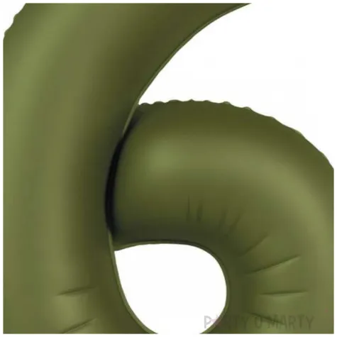 balon foliowy cyfra 6 oliwkowy folat 34 dgt