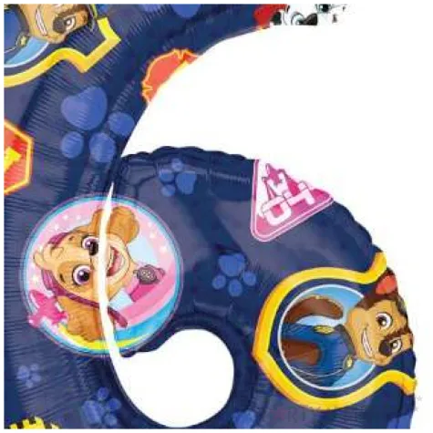 balon foliowy cyfra 6 psi patrol amscan 26 dgt