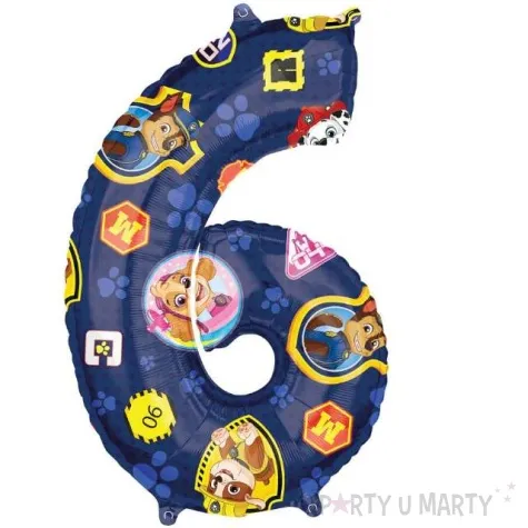 balon foliowy cyfra 6 psi patrol amscan 26 dgt