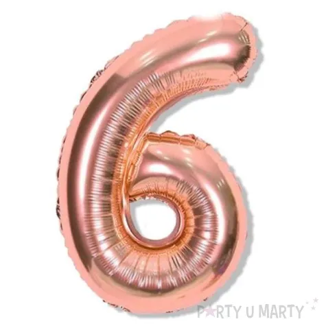 balon foliowy cyfra 6 rozowe zloto dekoracjepolska 16 dgt