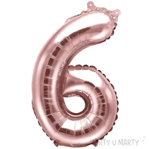 balon foliowy cyfra 6 rozowe zloto partydeco 14 dgt