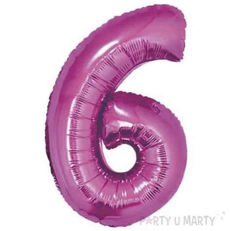 balon foliowy cyfra 6 rozowy ciemny godan 14 dgt