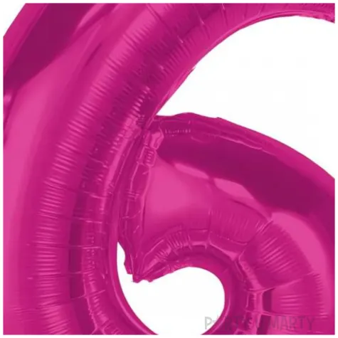 balon foliowy cyfra 6 rozowy ciemny godan 36 dgt