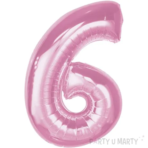 balon foliowy cyfra 6 rozowy jasny godan 36 dgt