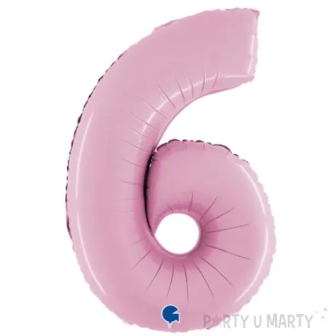 balon foliowy cyfra 6 rozowy pastel grabo 26 dgt