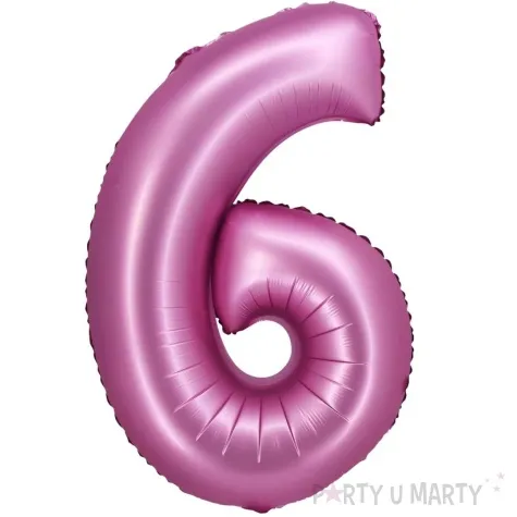 balon foliowy cyfra 6 rozowy satynowy godan 30 dgt