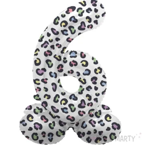 balon foliowy cyfra 6 stojaca panterka folat 28 dgt