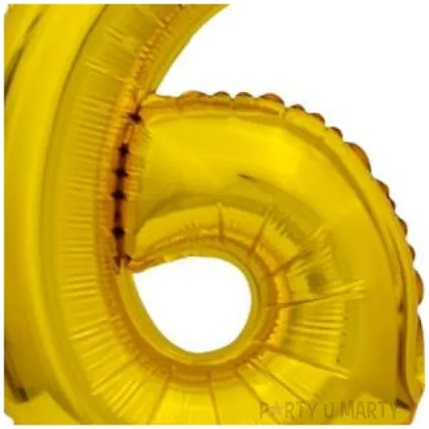 balon foliowy cyfra 6 stojaca zloty godan 15 dgt