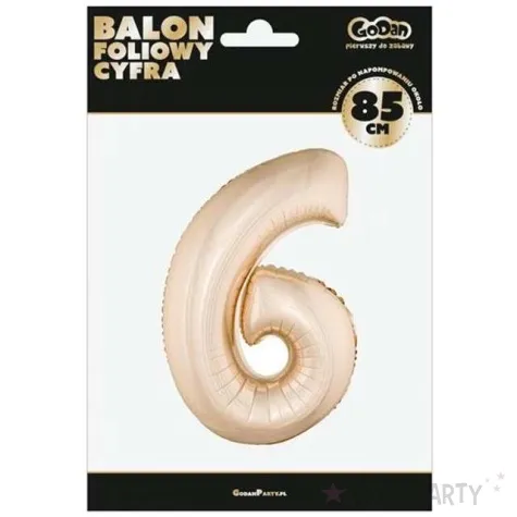 balon foliowy cyfra 6 szampanski godan 34 dgt