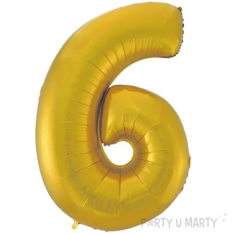 balon foliowy cyfra 6 zloty mat godan 45 dgt