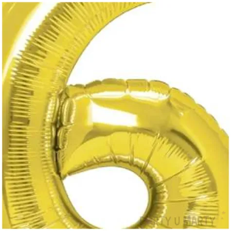 balon foliowy cyfra 6 zloty partypal 16 dgt