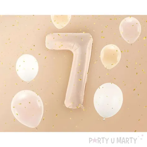 balon foliowy cyfra 7 bezowy ciemny partydeco 34 dgt