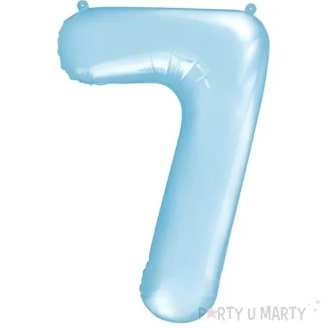 balon foliowy cyfra 7 blekitny partydeco 34 dgt
