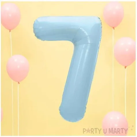 balon foliowy cyfra 7 blekitny partydeco 34 dgt
