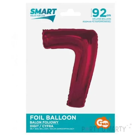 balon foliowy cyfra 7 czerwony godan 36 dgt