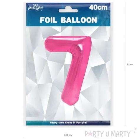 balon foliowy cyfra 7 fuksja partypal 16 dgt